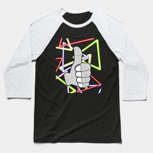 Thumbs up hand drawing triangle geometric pattern background. Baseball T-Shirt